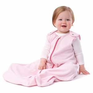 baby deedee Sleep Nest Basic - Cotton Baby Sleep Sack 0.6 TOG 、 Pink | Patented shoulder snaps and full-length zipper support easy dressing and quick diaper changes for warmer routines
